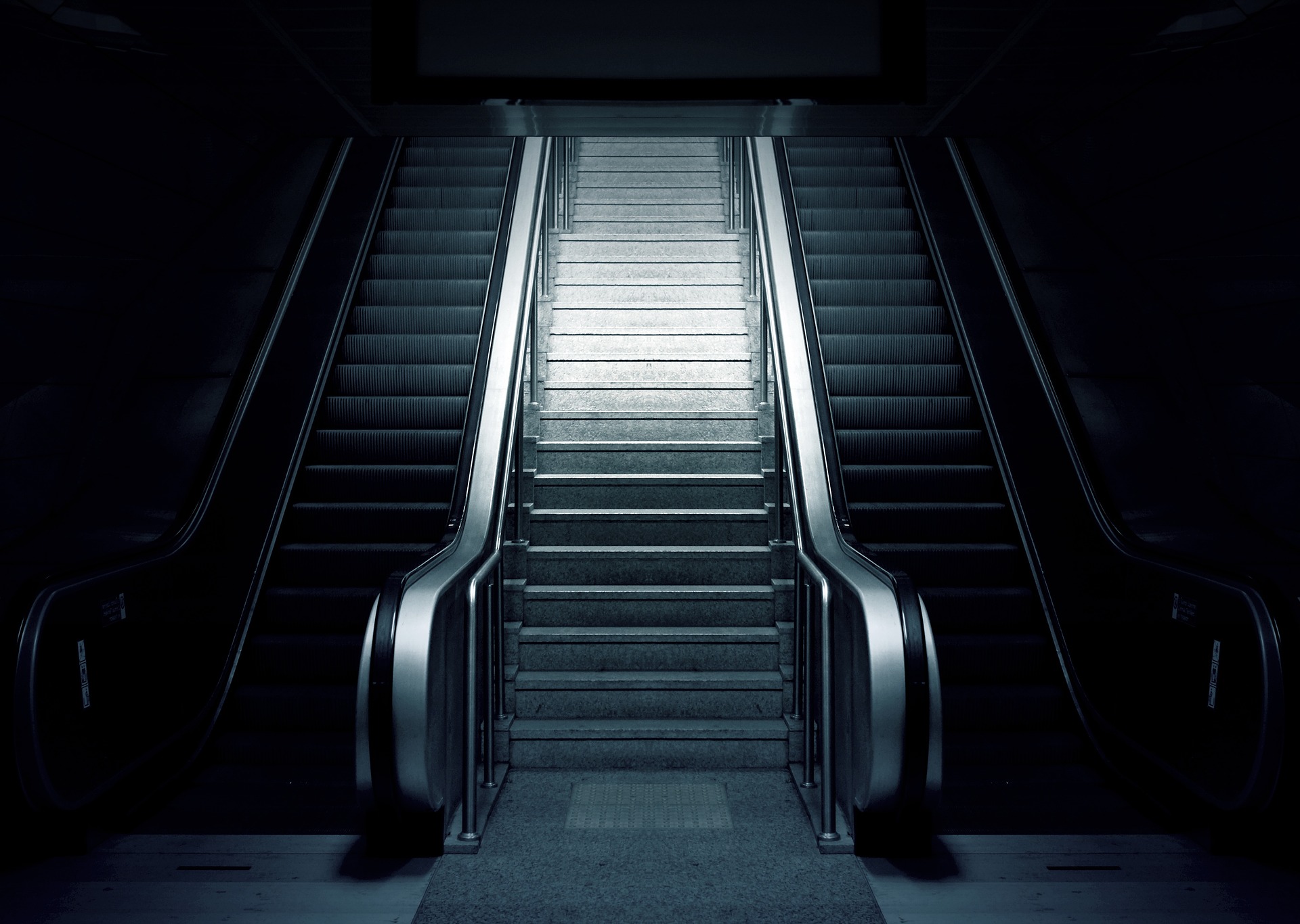 Image of Escalators, one option for Step Free Access.
